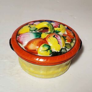 Gold Castle Fruit Trinket Box Japan Vintage